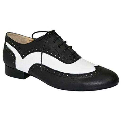 CHARLESTON  mens dance shoes Black & White leather