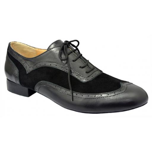 ROME  mens dance shoes Black Leather & Suede