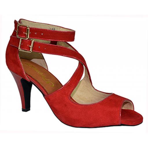 ALICIA ladies dance shoe Red 2.5"or 3" heels