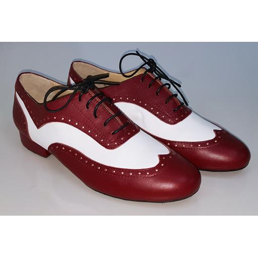 BOSTON  mens dance shoes Red & White leather