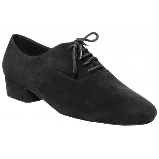 SEVILLE mens dance shoe black nubuck suede ( ballroom heel or cuban heel)