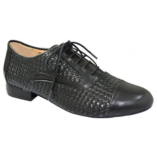 TURIN  mens dance shoes Black woven leather