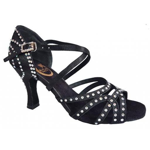 CRYSTAL - BLACK 2.25"(size 3.5 & 7.5) or 3" heels(6.5, 7, 7.5) HALF PRICE !