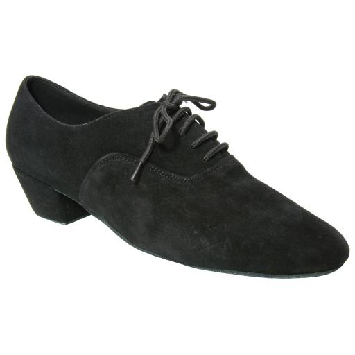 SEVILLE mens dance shoe black nubuck suede ( ballroom heel or cuban heel)